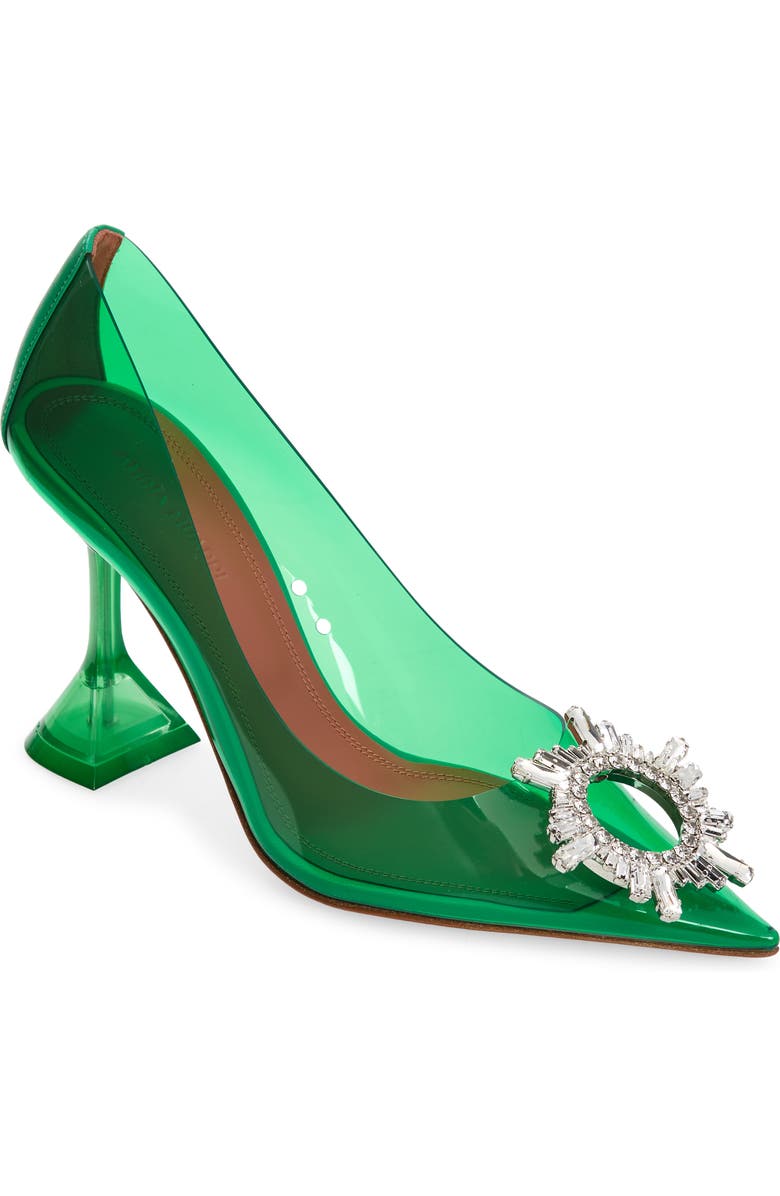 Amina Muaddi Begum Glass Pointed Toe Pump, Main, color,