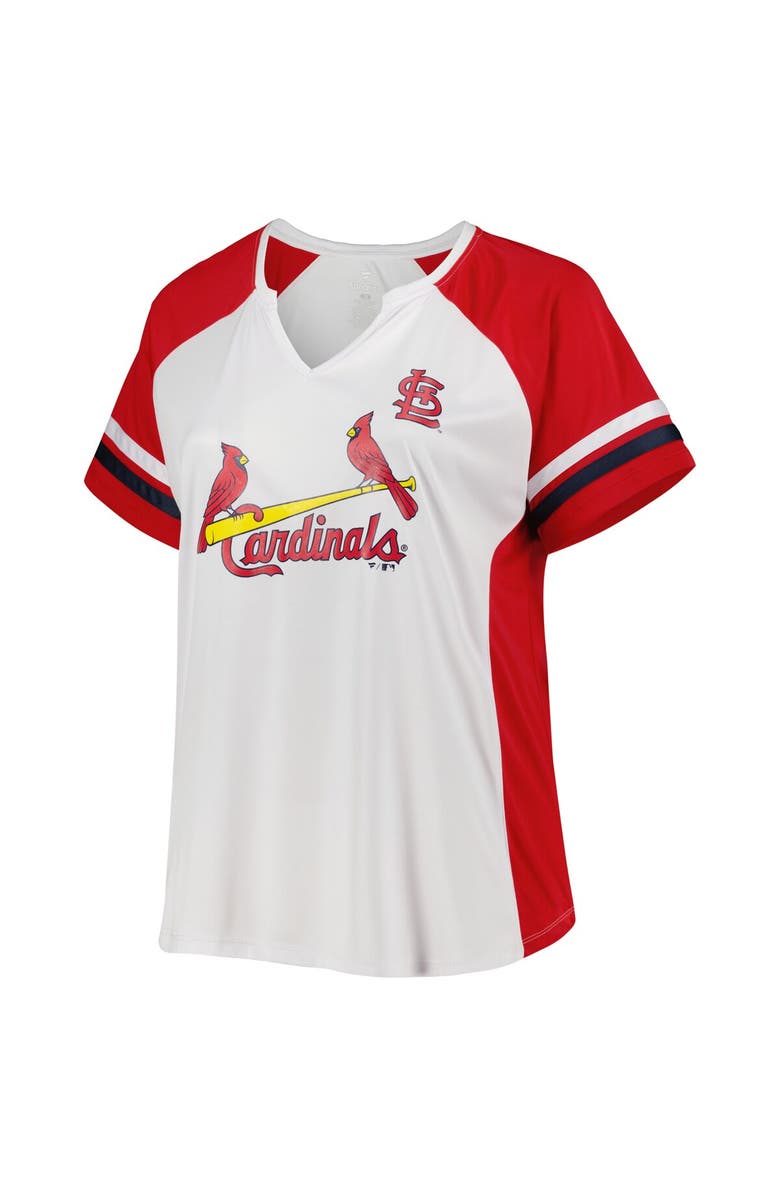 PROFILE Women's White/Red St. Louis Cardinals Plus Size Notch Neck T-Shirt, Alternate, color, 