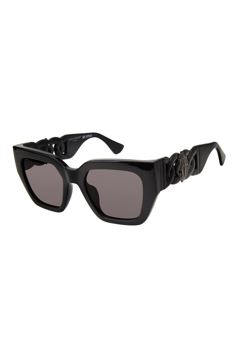 52mm Cat Eye Sunglasses, Alternate, color, BLACK/ SMOKE