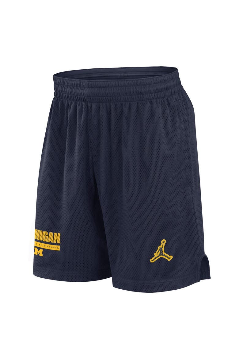 Men's Jordan Brand Navy Michigan Wolverines 2024 Sideline Performance Mesh Shorts, Alternate, color, Navy