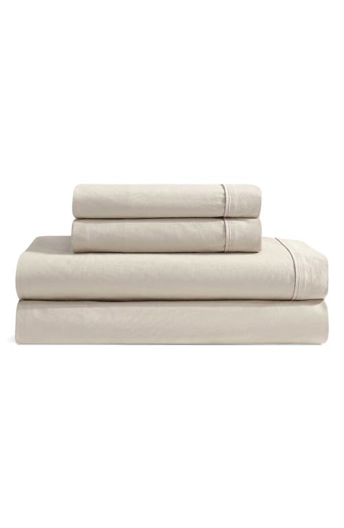 Calvin Klein Home 200 Thread Count Percale Queen Sheet Set In Medium Beige