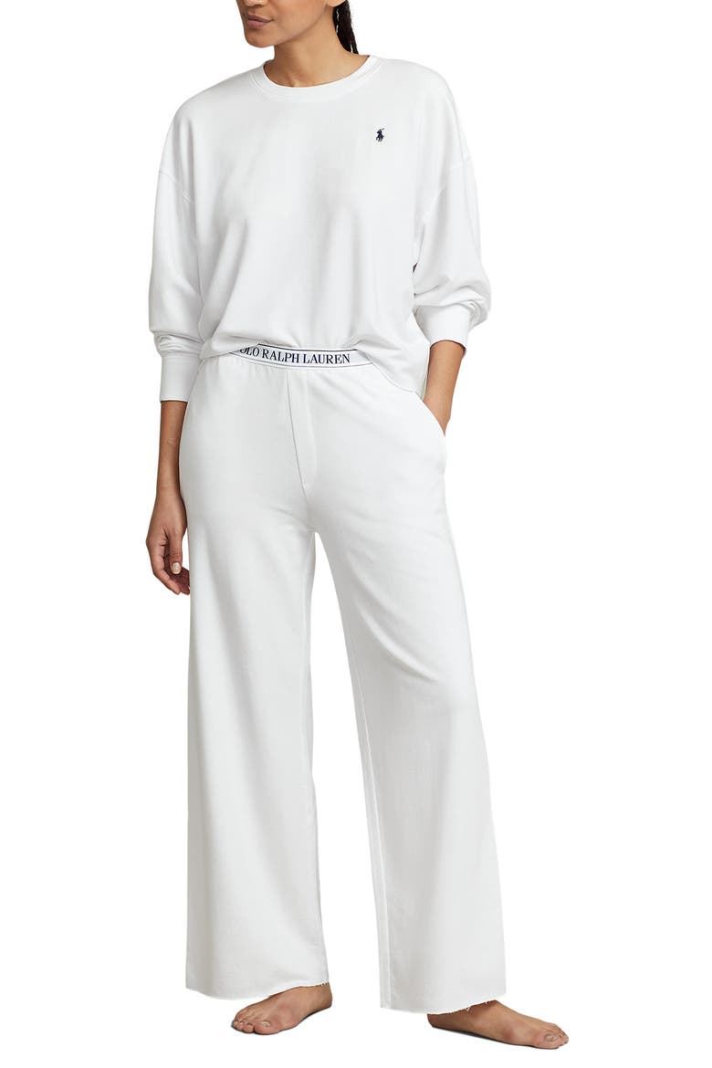 Sweatshirt & Wide Leg Pajamas, Main, color, WHITE CLOUD