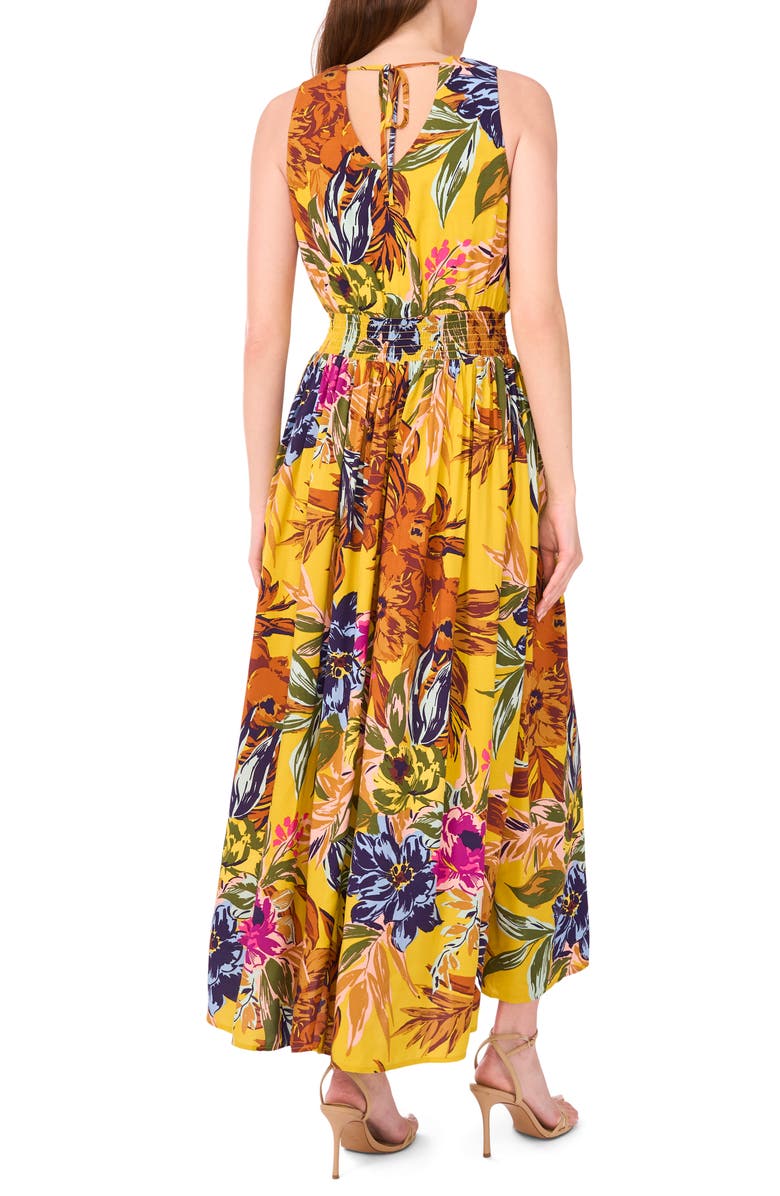 Halogen<sup>®</sup> Surplice V-Neck Smocked Maxi Dress, Alternate, color, Yellow Multi