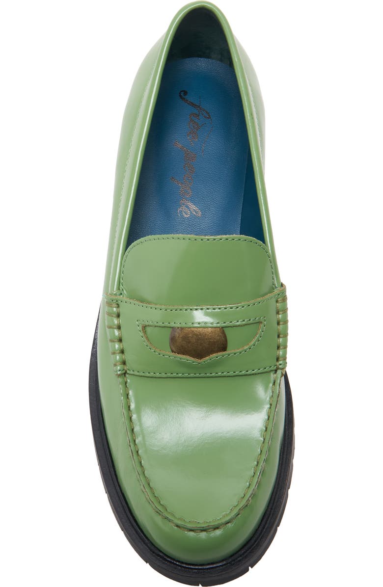 Free People Liv Penny Loafer, Alternate, color, Green Apple