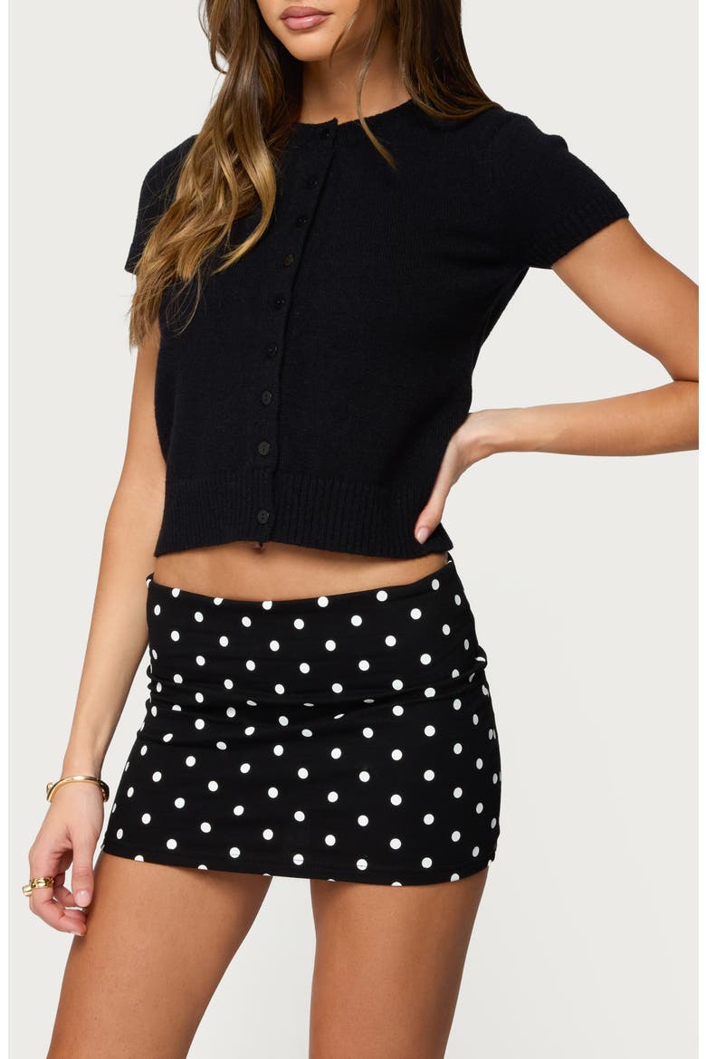 Coreen Short Sleeve Cardigan, Alternate, color, BLACK