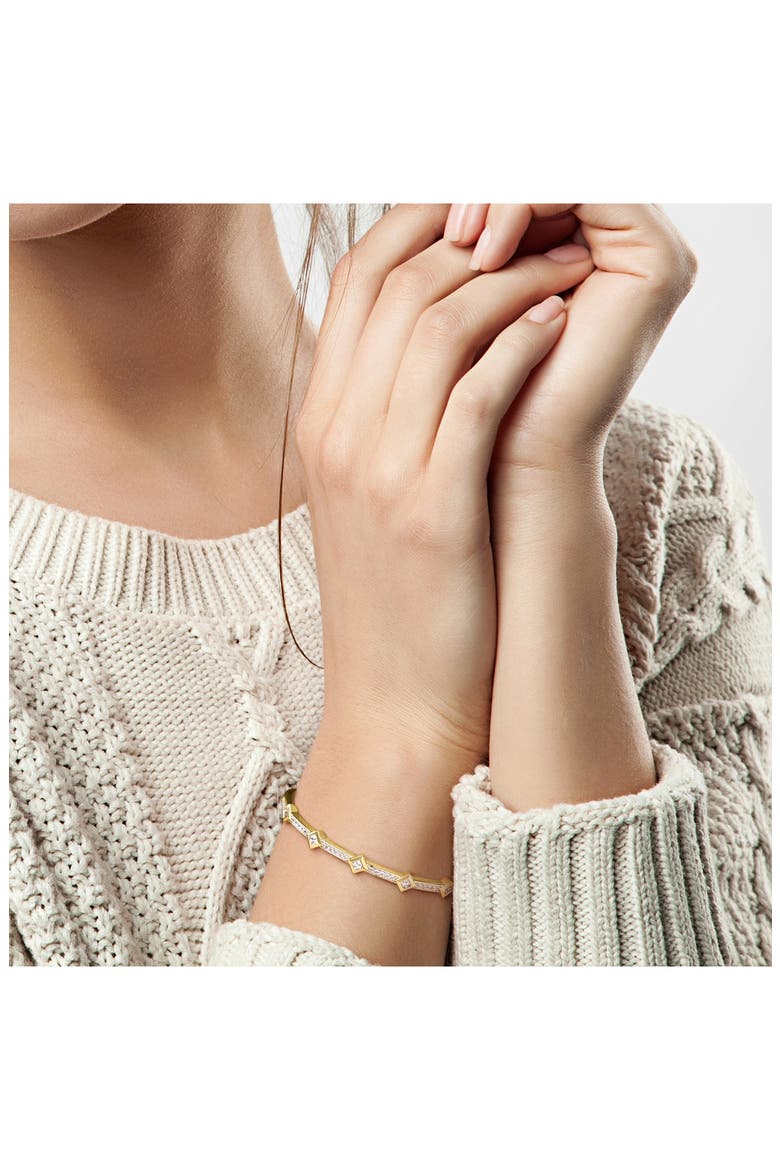 White Topaz Station Bangle, Alternate, color, WHITE