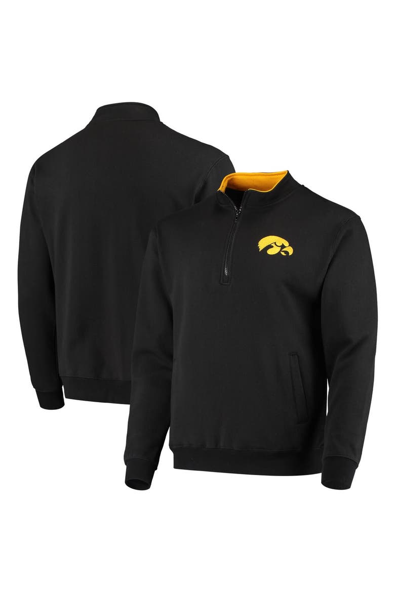 Men's Colosseum Black Iowa Hawkeyes Tortugas Logo Quarter-Zip Jacket, Main, color, Black