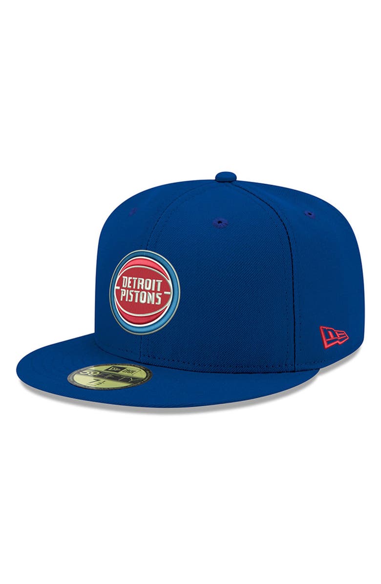 New Era Men's New Era Royal Detroit Pistons Official Team Color 59FIFTY Fitted Hat, Main, color, Royal