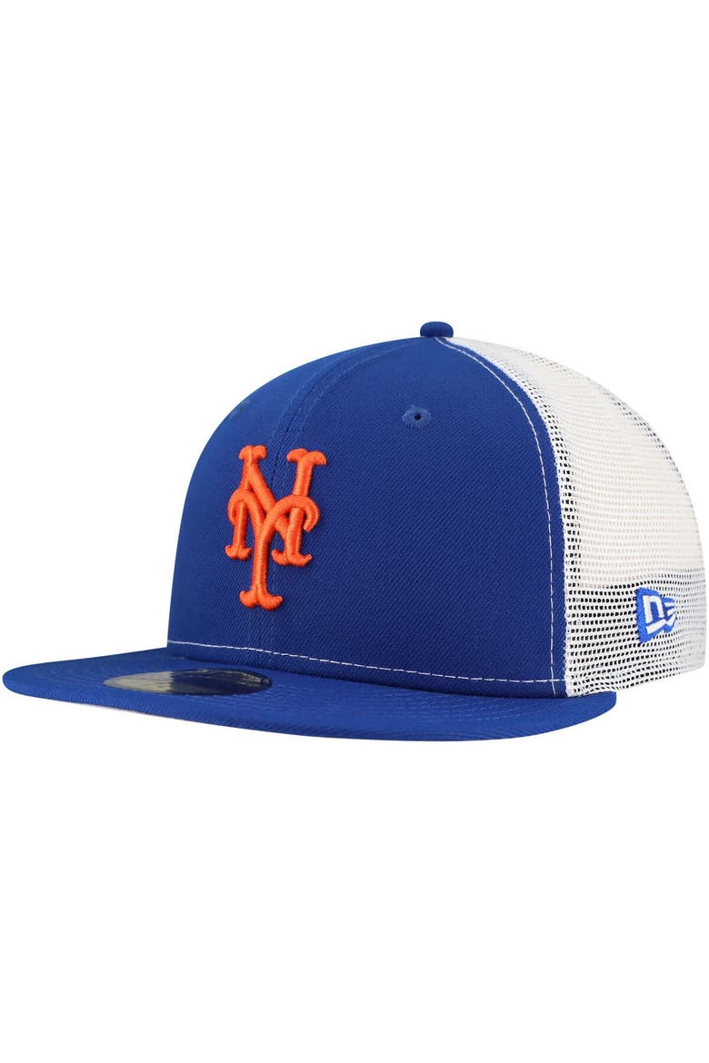 Men's New Era Royal New York Mets Team Color 59FIFTY Trucker Fitted Hat, Main, color, Royal