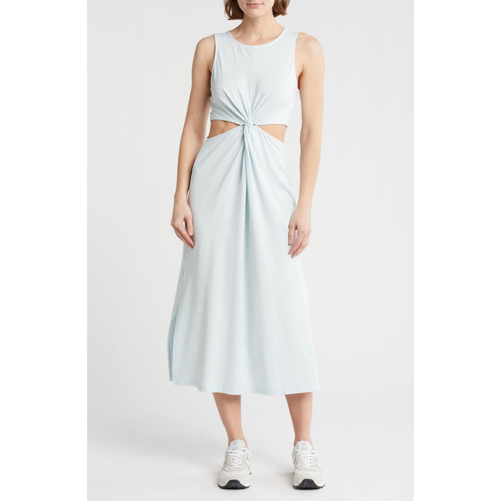 Shop Beyond Yoga Around The World Front Twist Midi Dress In Tropical Waters