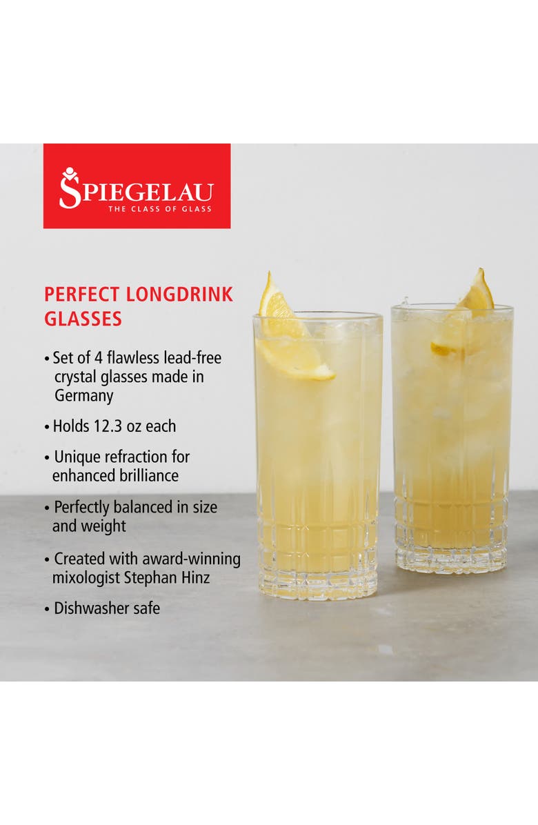 SPIEGELAU Perfect Longdrink Glass Set of 4, Alternate, color, Clear