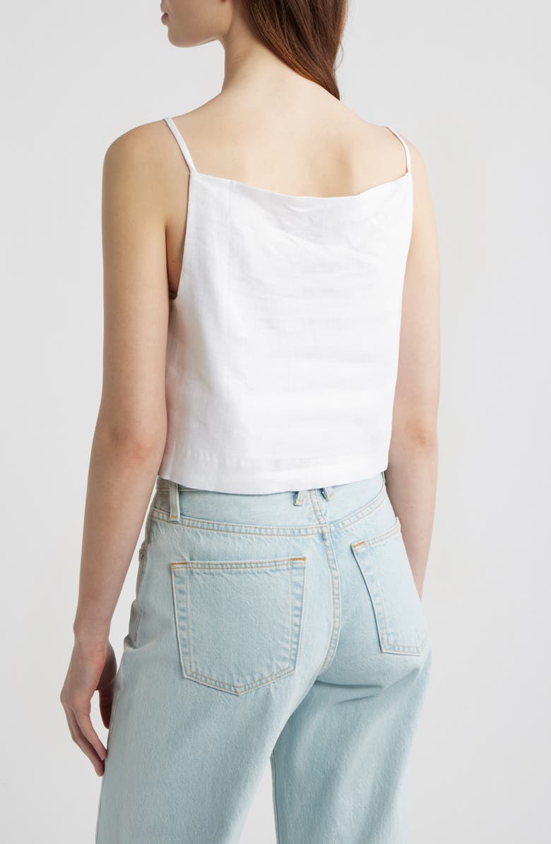 Reformation Kerri Linen Crop Tank, Alternate, color, White
