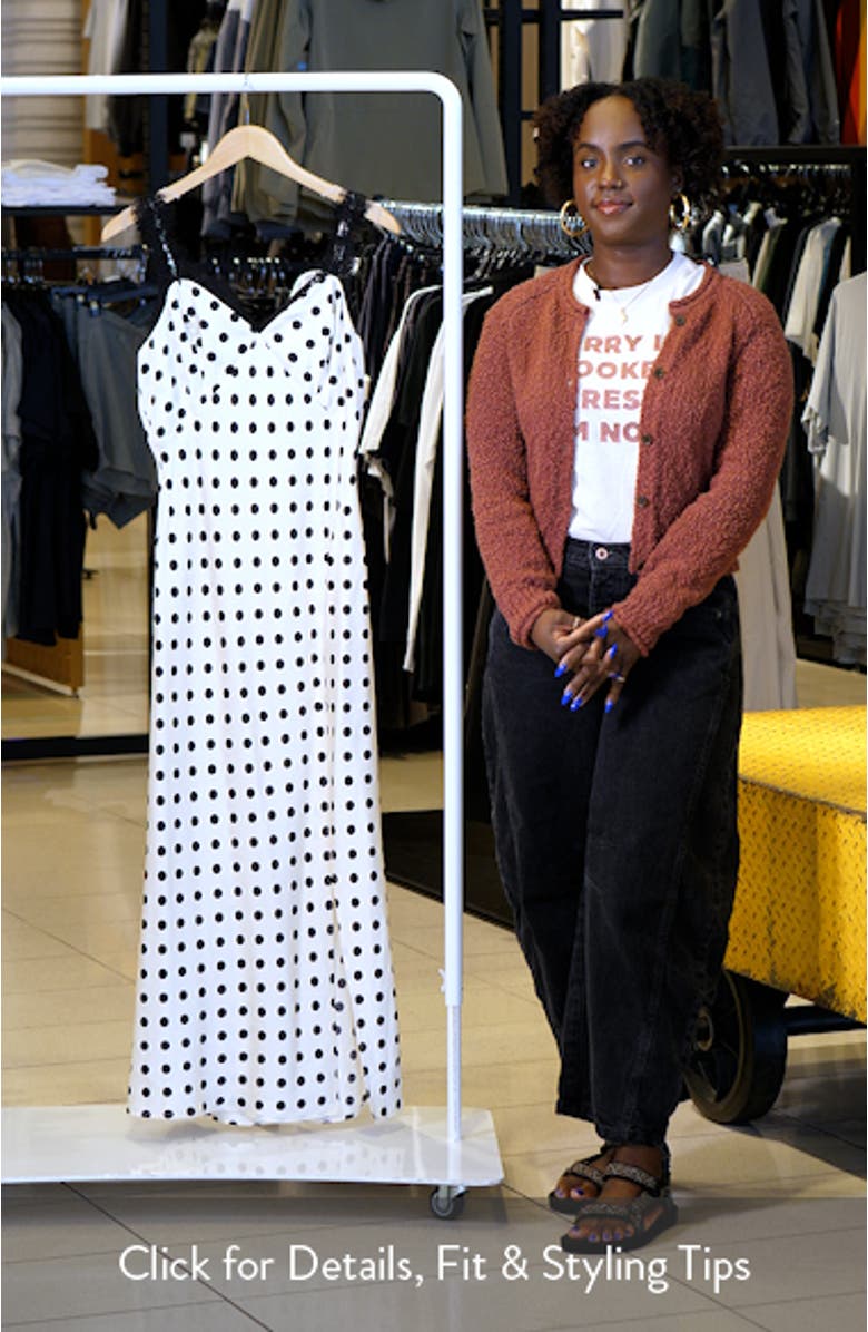 Eirene Lace Trim Polka Dot Dress, sales video thumbnail