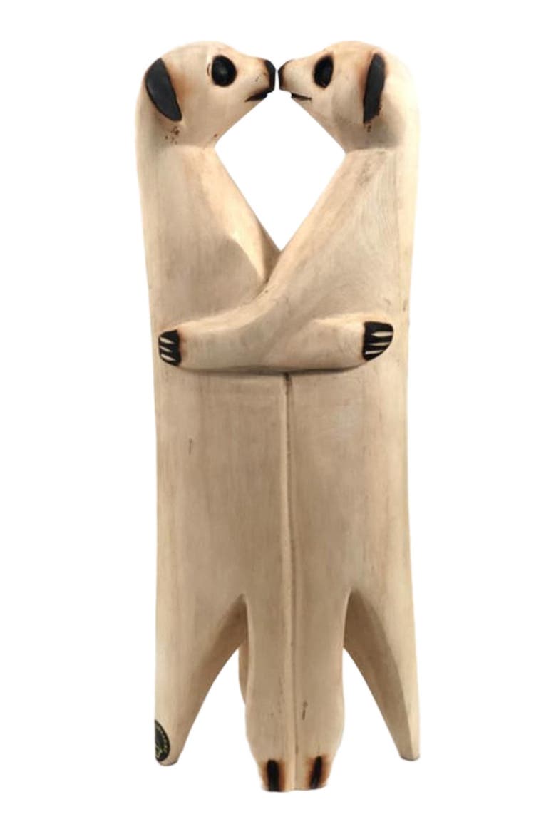Hand Carved Standing Meerkat - Lovers Pair, Main, color, Natural