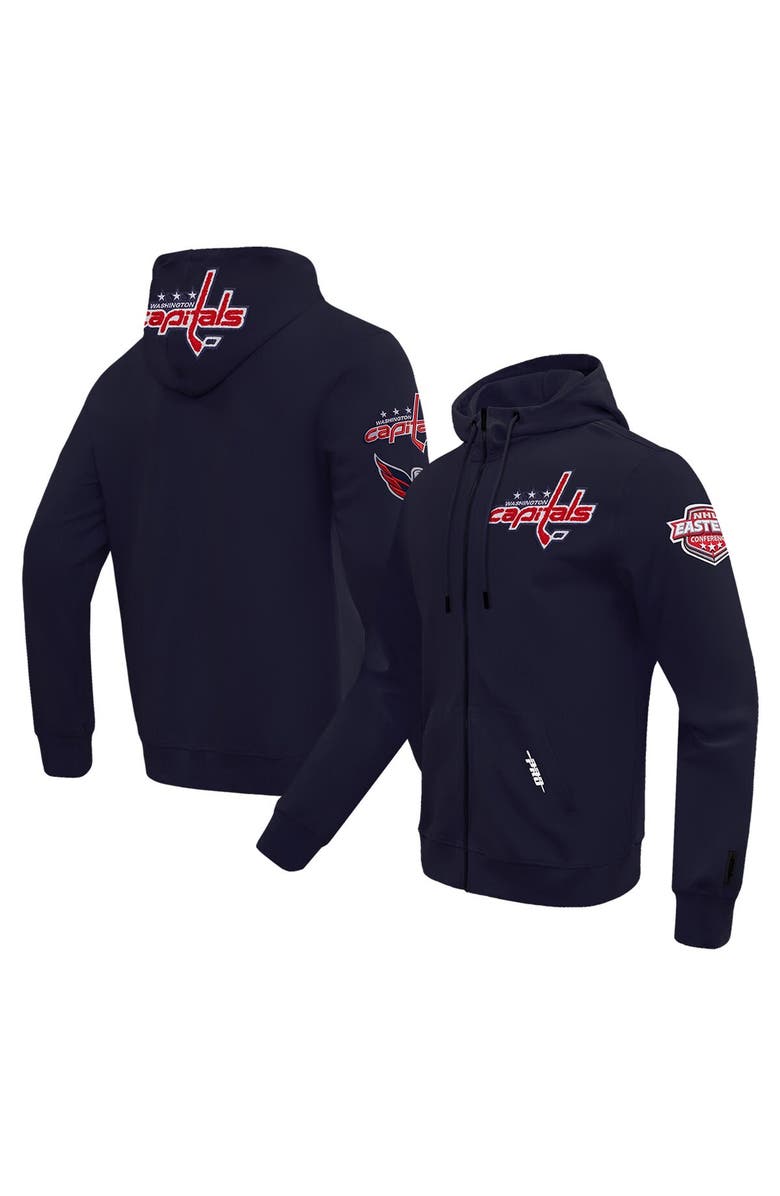 PRO STANDARD Men's Pro Standard Navy Washington Capitals Classic Chenille Full-Zip Hoodie Jacket, Main, color, 