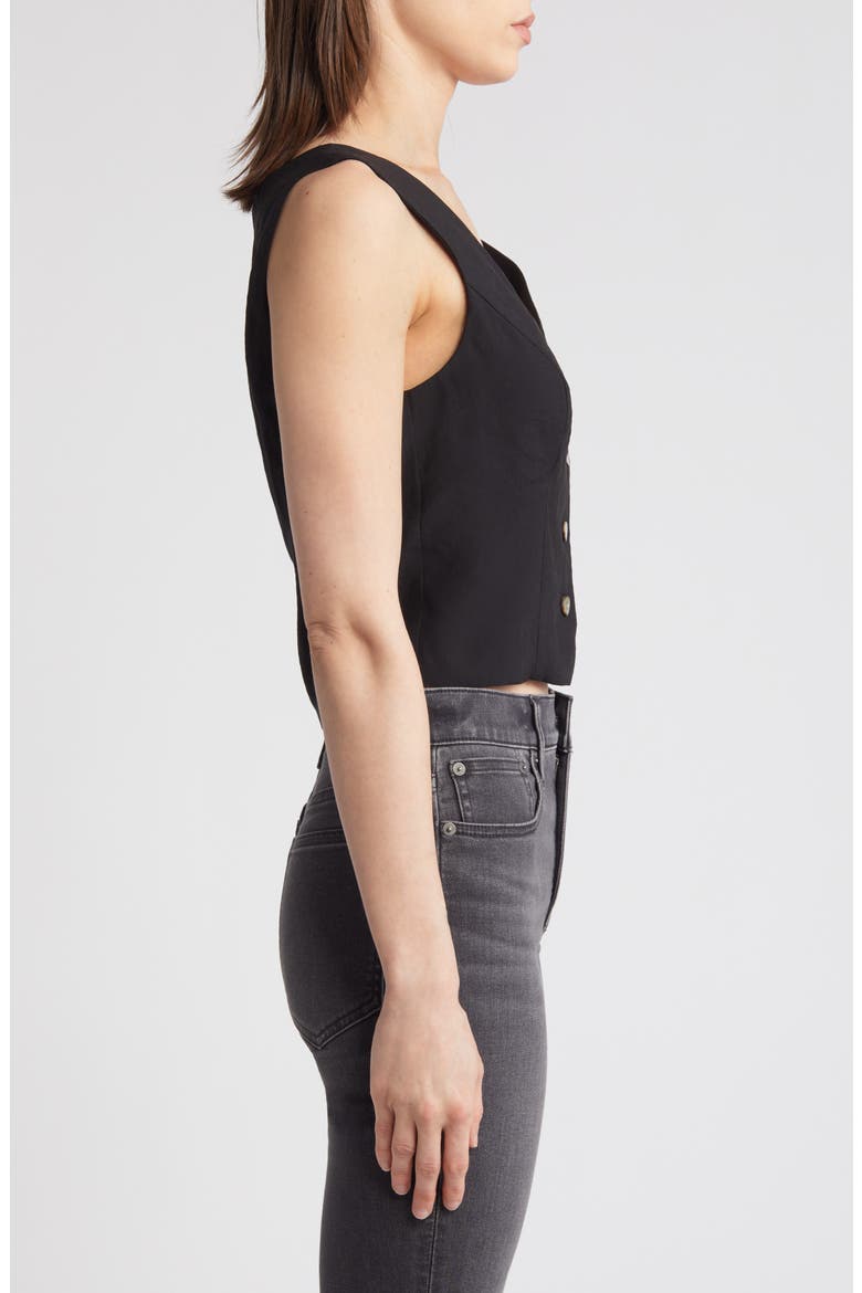 Katrina Crop Vest Top, Alternate, color, TRUE BLACK