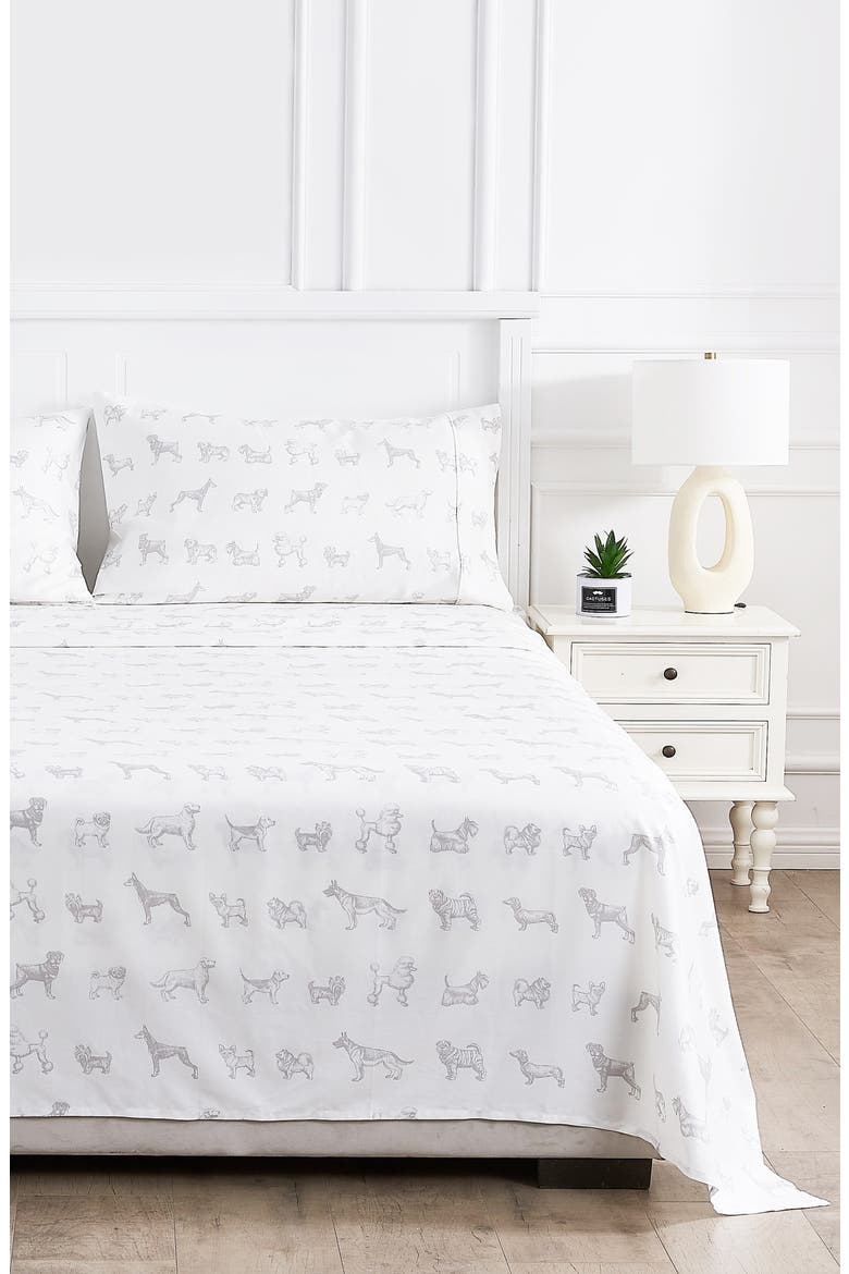 Dog 400 Thread Count Cotton Sheet Set, Alternate, color, GREY