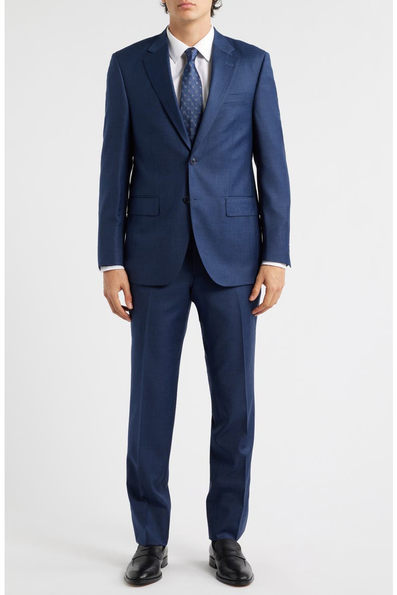 Flynn Classic Fit Navy Microcheck Wool Suit, Main, color, NAVY