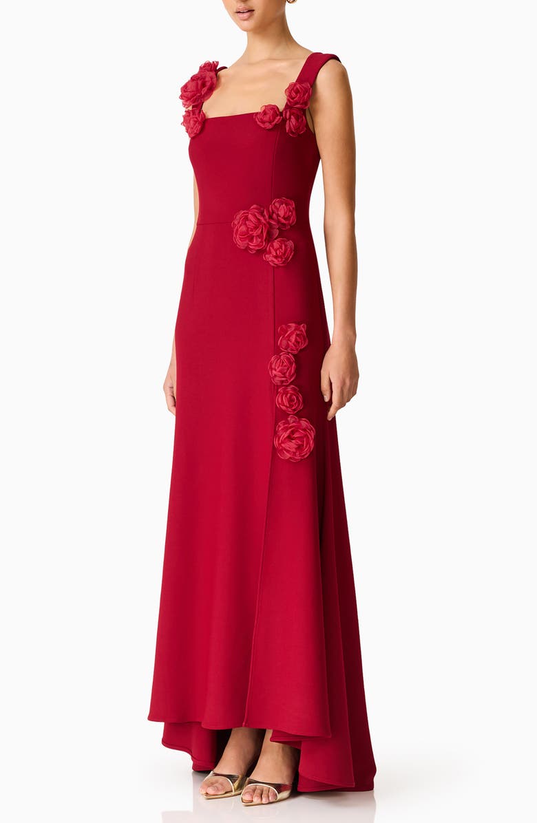Elliatt Evanora High-Low Gown, Alternate, color, Berry