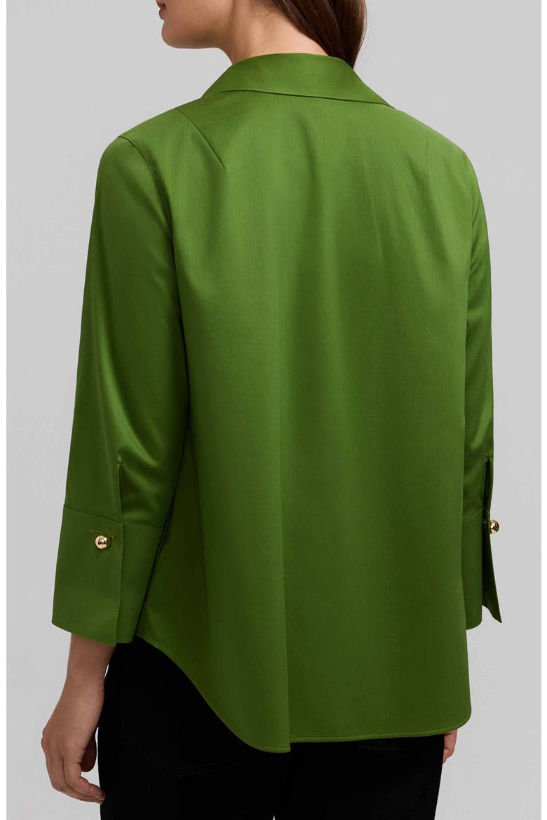 Catalina Matte Sateen Popover Top, Alternate, color, MOSS GREEN
