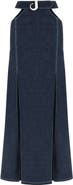 Jendue US Jendue Women's Siena Maxi Denim Skirt - High-Waisted A-Line Blue