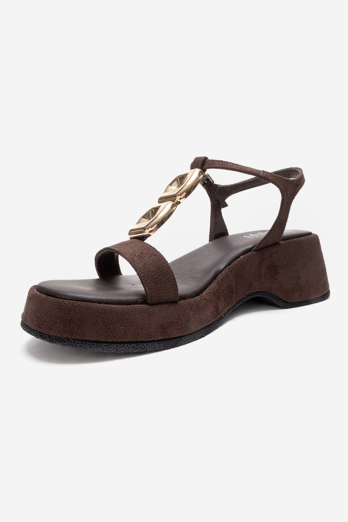 Matt Platform Sandal, Alternate, color, Brown Suede
