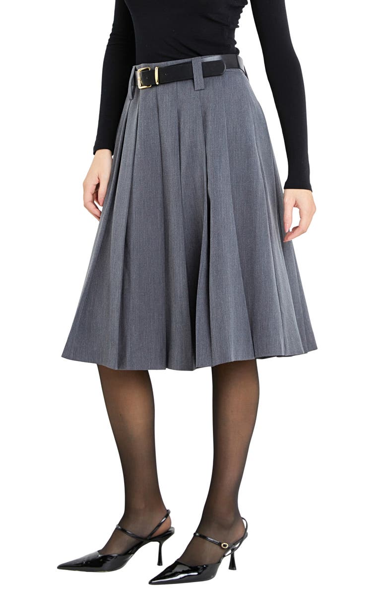 English Factory Pleated Midi Skirt, Alternate, color,
