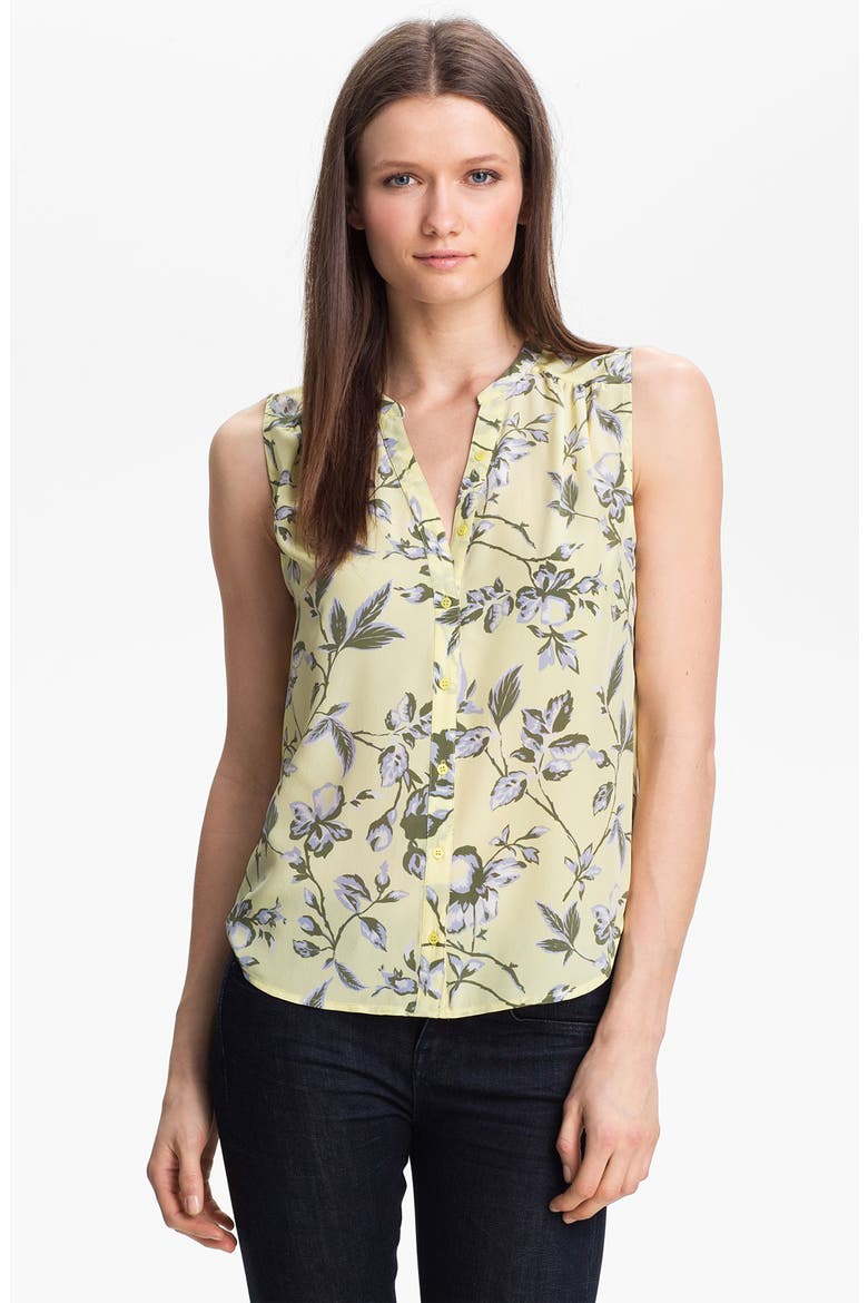 'Finnegan' Silk Top, Main, color, PALE LEMON