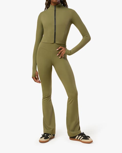 Weworewhat Cropped Active Zip-up Jacket In Olive