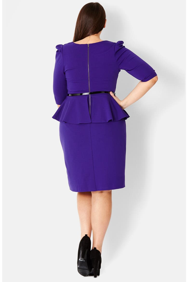 Peplum Dress, Alternate, color, VIOLET
