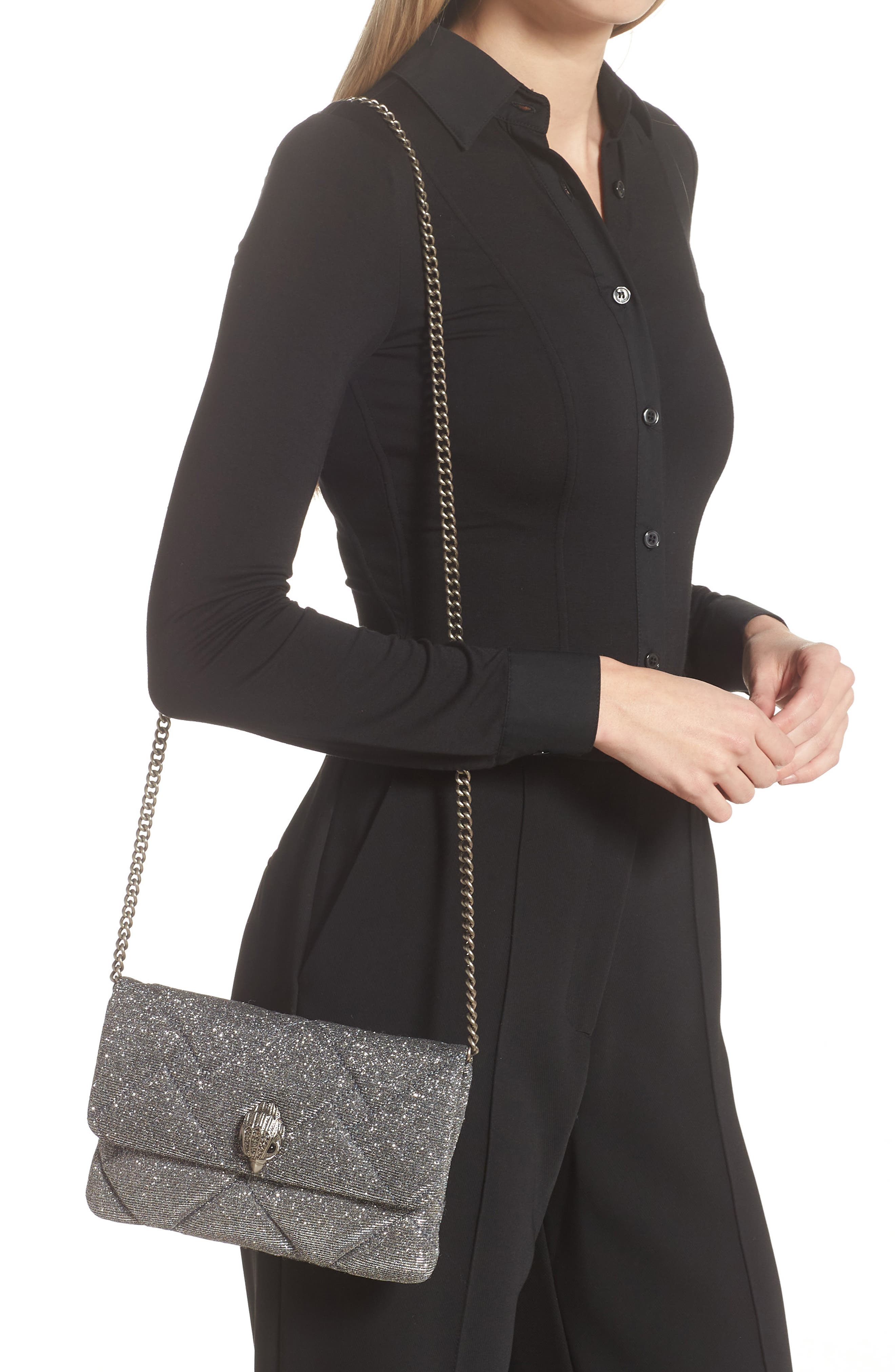 Kensington Quilted Crossbody Bag, Alternate, color, SILVER