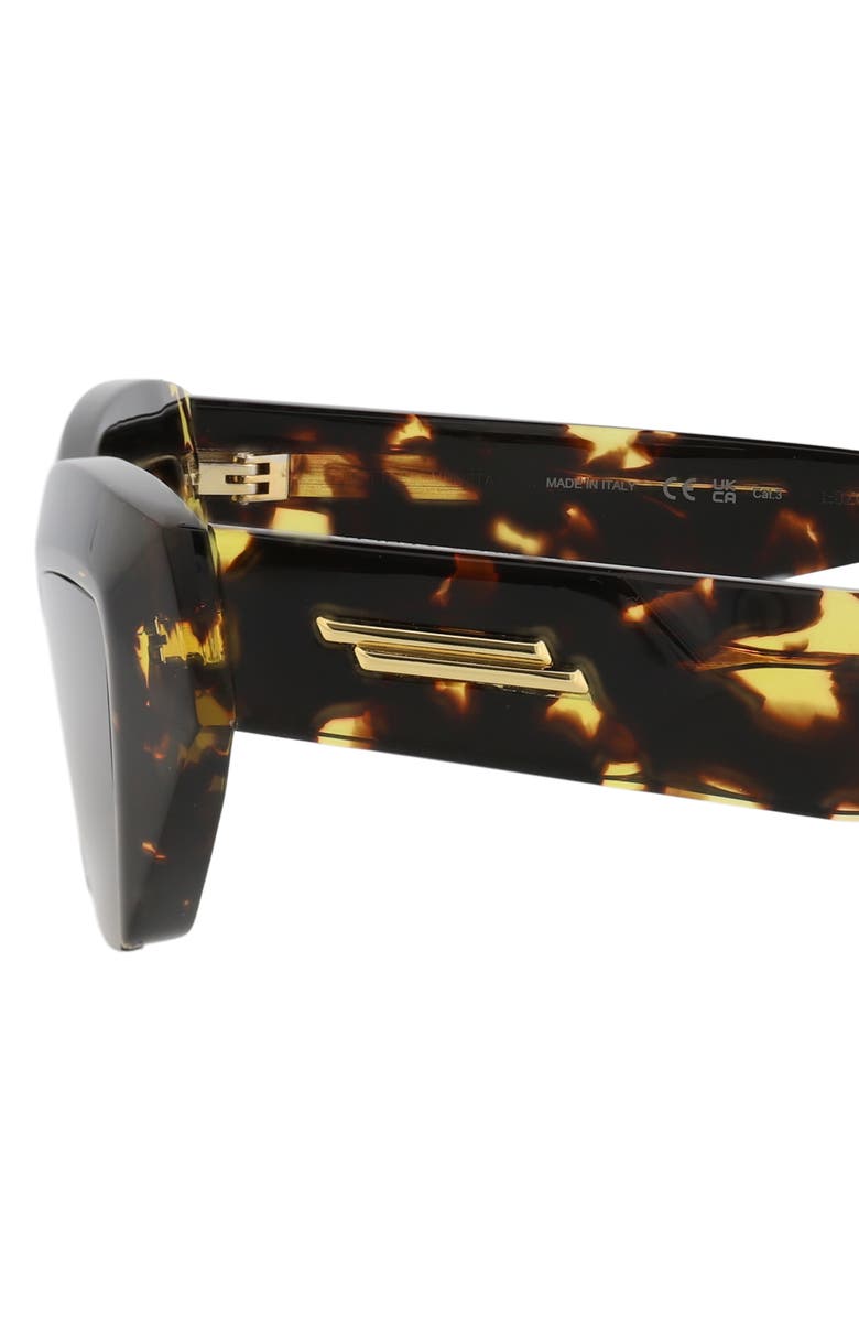 Bottega Veneta 53mm Cat Eye Sunglasses, Alternate, color, Havana Havana Brown