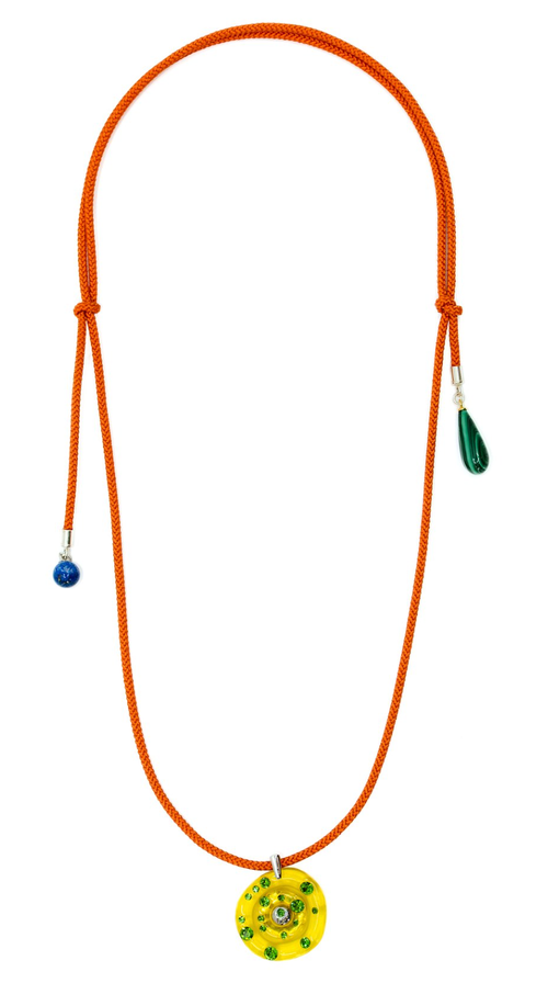 Fry Powers Sun Powers® Resin Charm Pendant Necklace In Yellow