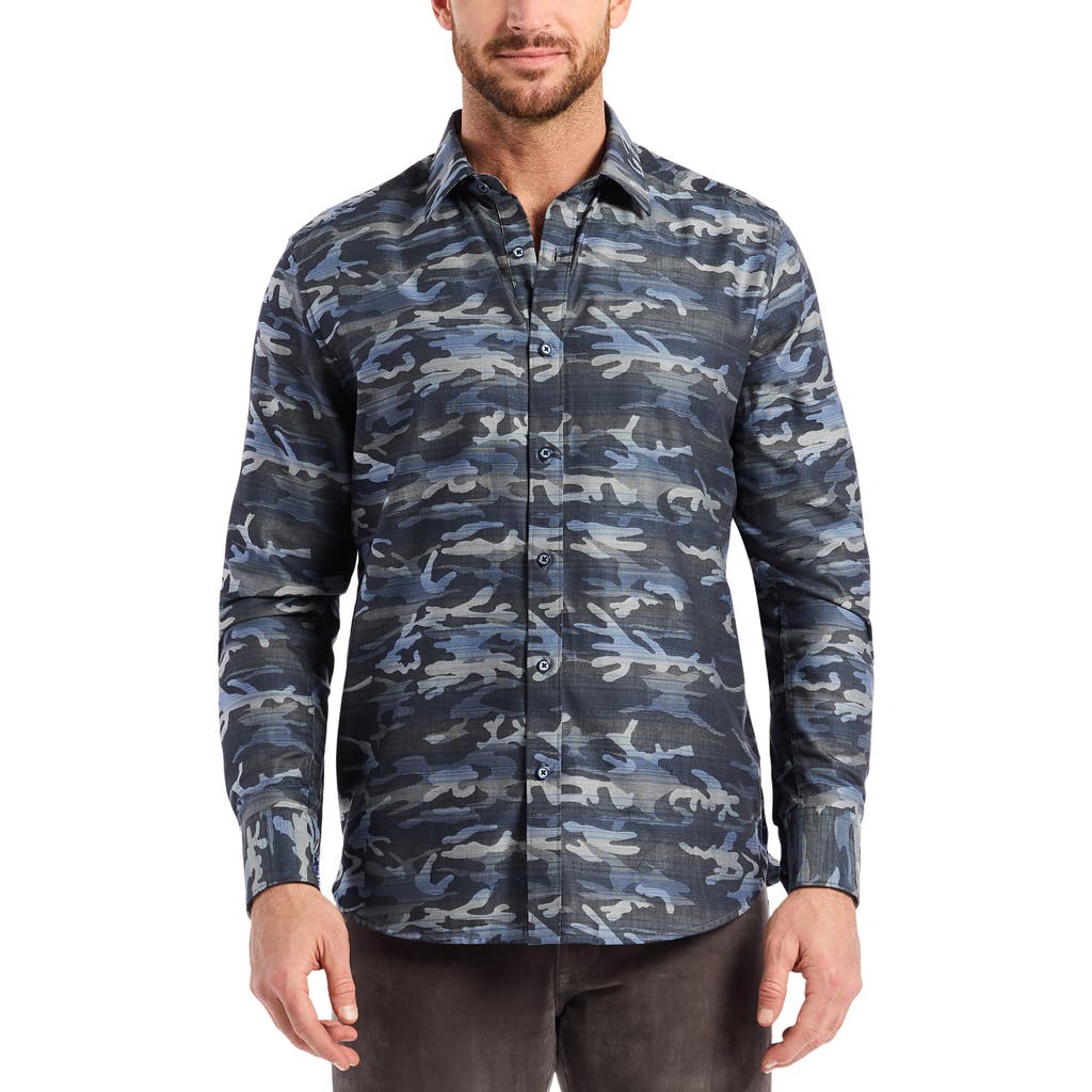 Robert Graham Harrington Long Sleeve Button Down Shirt In Blue