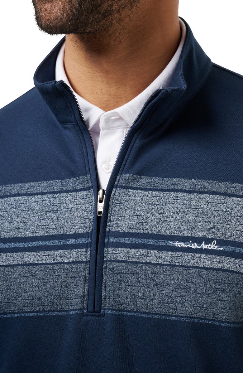 TravisMathew Marina Nights Quarter Zip Pullover, Alternate, color, Total Eclipse
