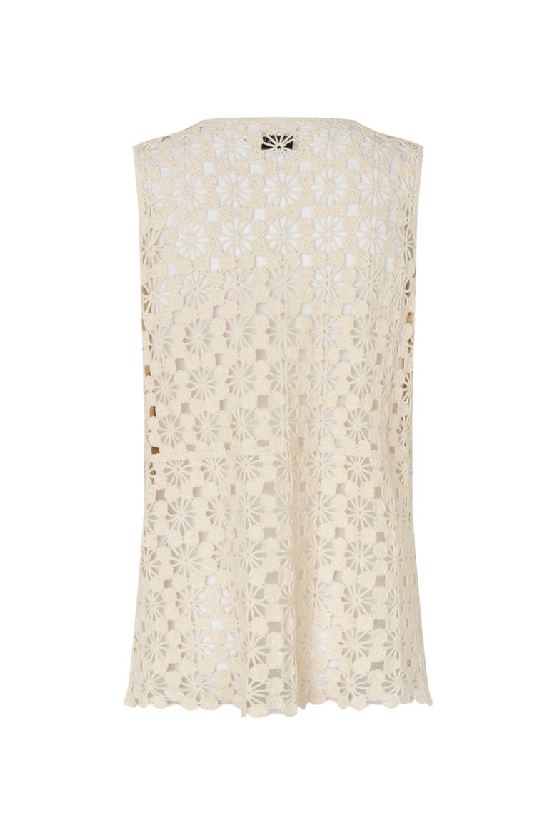 Mafanelis Floral Crochet Sleeveless Top, Alternate, color, Fog
