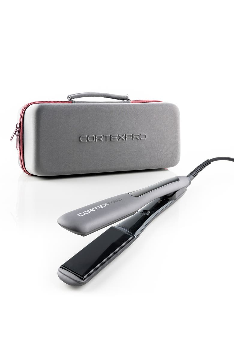 CORTEX BEAUTY Pro Flat Iron - 1.5" One-Pass Digital Heat Tourmaline Ceramic Plates, Main, color, Gray