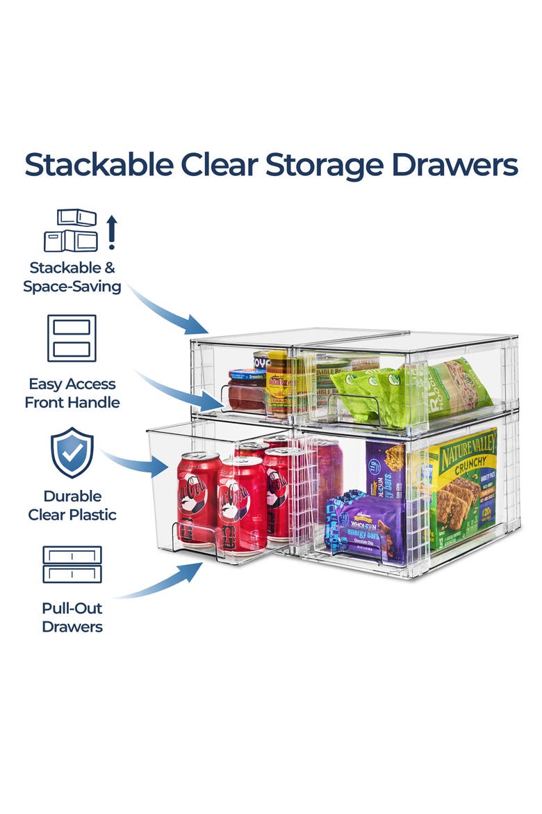 4-Piece Stackable Storage Drawers, Alternate, color, NO COLOR