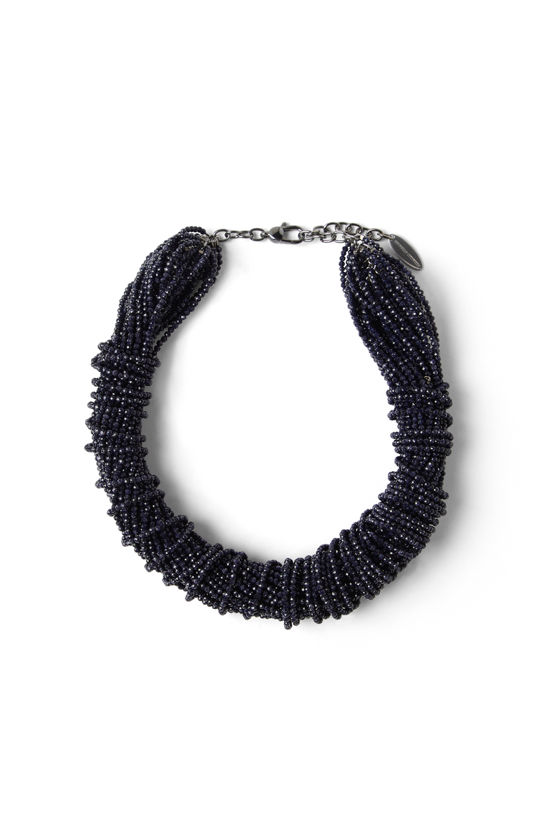 Brunello Cucinelli Sandstone and silver choker, Main, color, Night