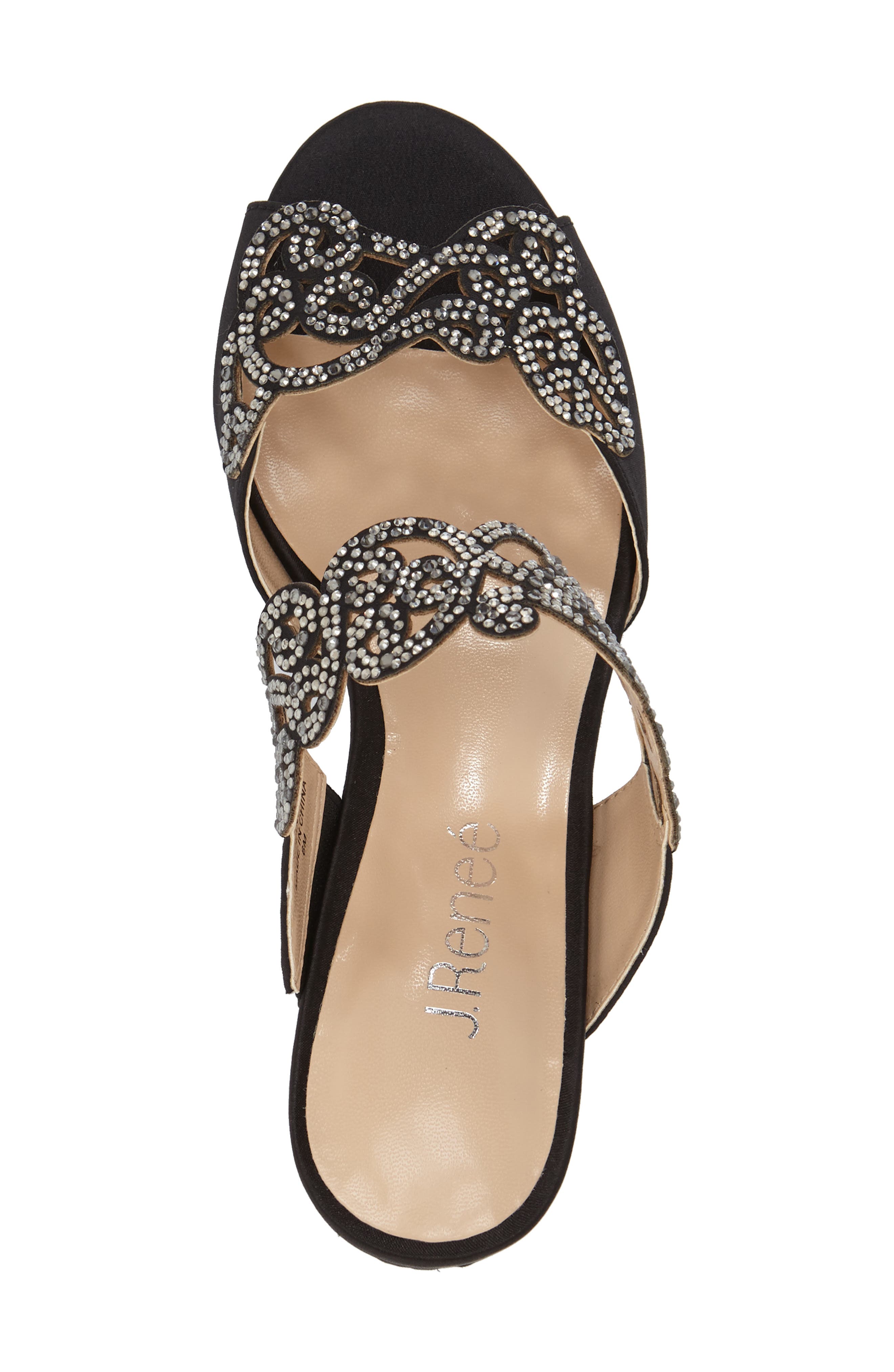 'Francie' Evening Sandal, Alternate, color, BLACK