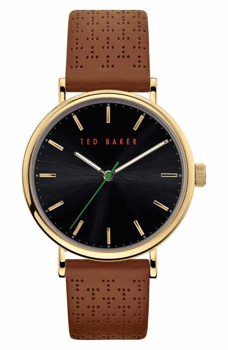 Ted Baker Three Hand Quartz Leather Strap Watch