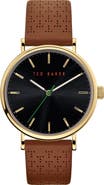 Ted Baker Three Hand Quartz Leather Strap Watch
