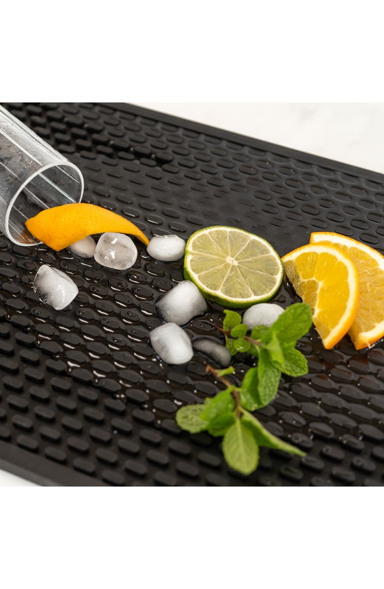 A Bar Above Black Silicone Bar Mat, 12x18", Main, color, Black
