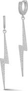 SPHERA MILANO Pavé Lightning Bolt Huggie Hoop Earrings