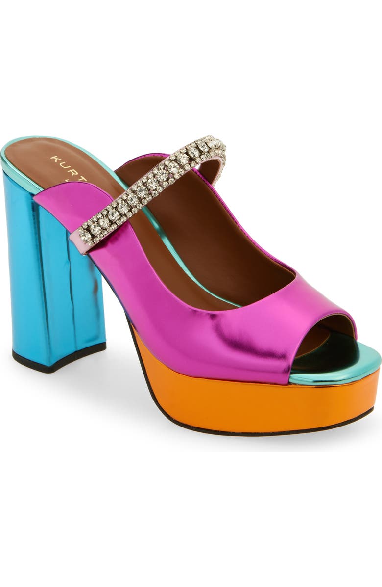 Kurt Geiger London Duke Platform Peep Toe Mule, Main, color, Pink Multi