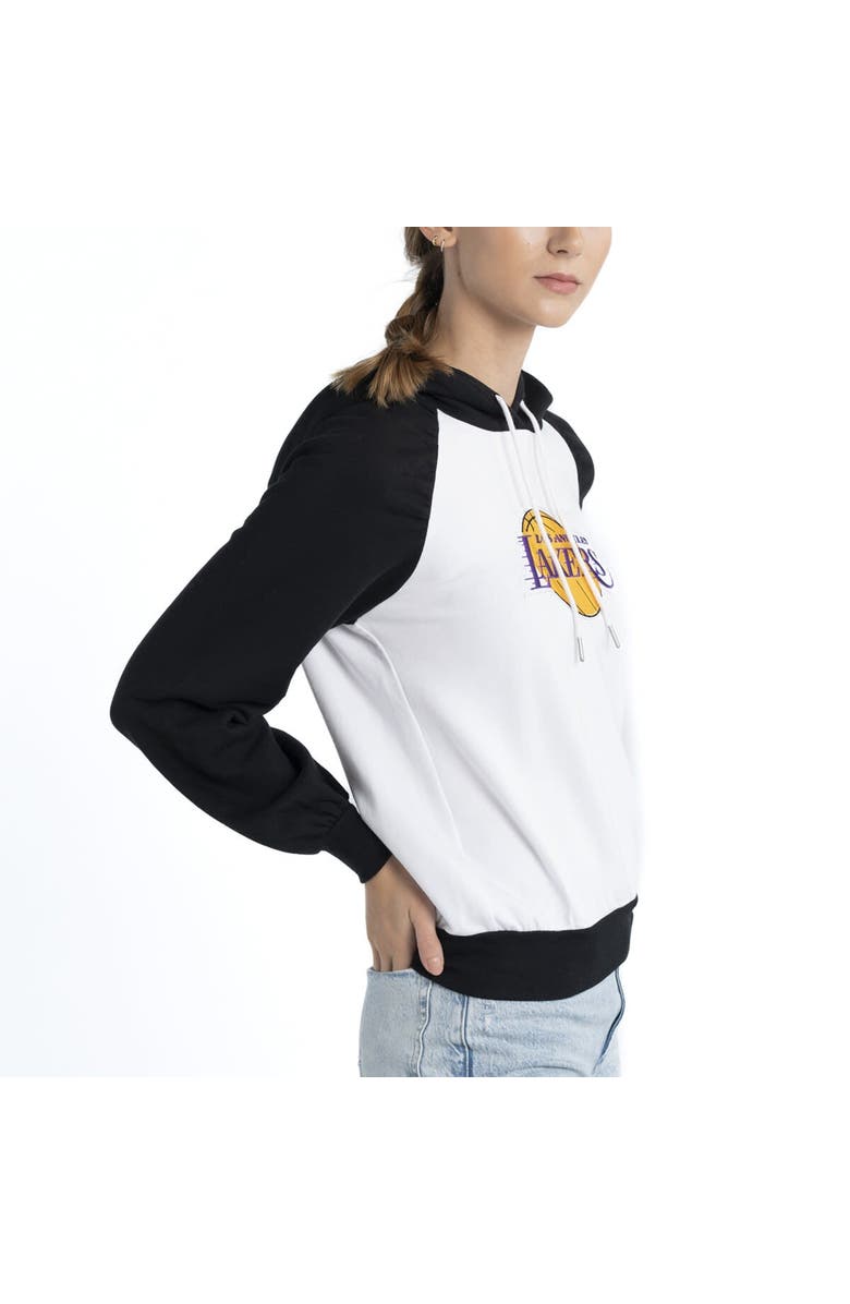 LUSSO Women's Lusso White Los Angeles Lakers Marlowe Tri-Blend Raglan Pullover Hoodie, Alternate, color, White