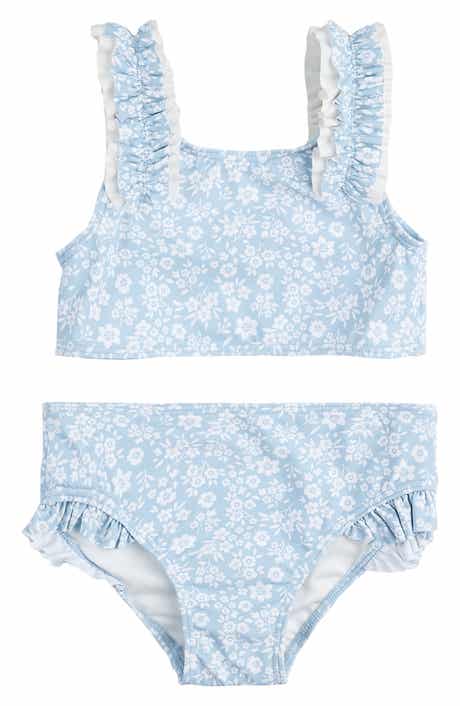 Petit Lem Kids' Floral Sky Ruffle Two-Piece Swimsuit
