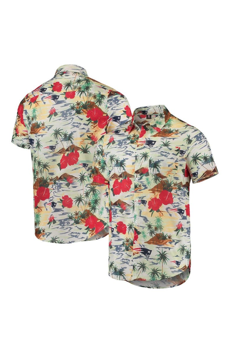 FOCO Men's FOCO Cream New England Patriots Paradise Floral Button-Up Shirt, Main, color, 