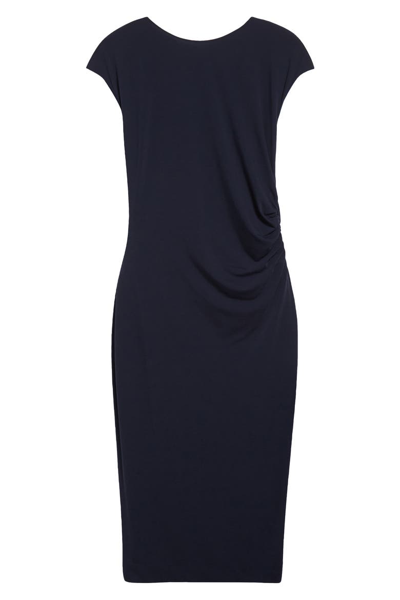 Ruched Sheath Dress, Alternate, color, SOLID BLUE NAVY