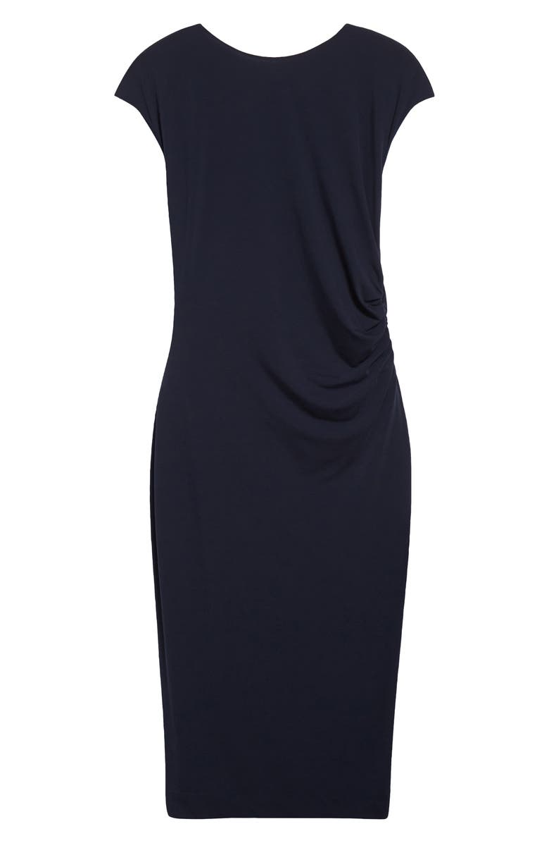 Emporio Armani Ruched Sheath Dress, Alternate, color, Solid Blue Navy